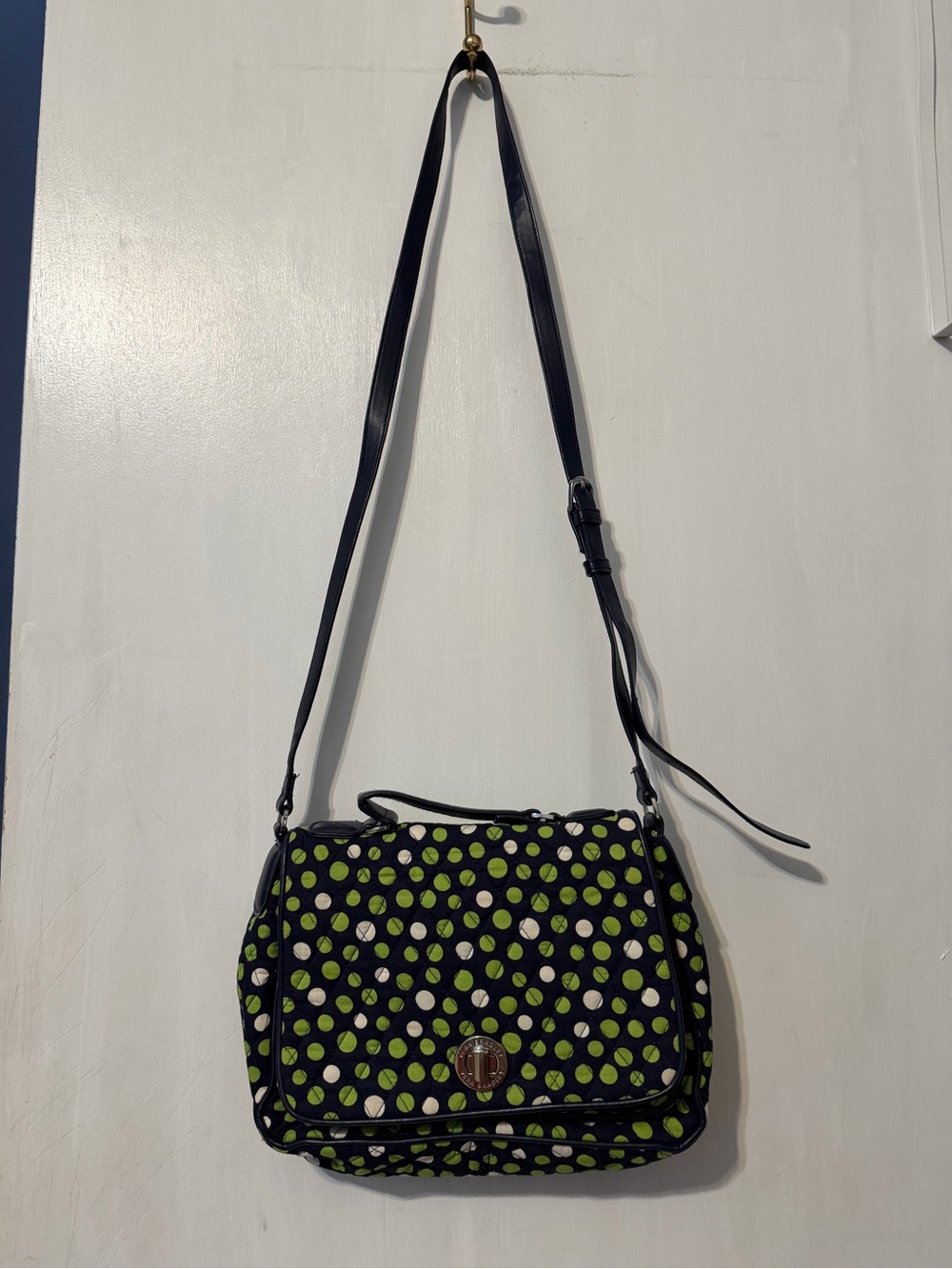 Vera Bradley Purse, Navy W/ White & Blue Polka-dots